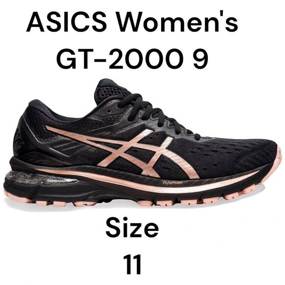 Asics Women's Size US 11 GT-2000 9 Running Shoes Black Rose Gold - Picture 1 of 11